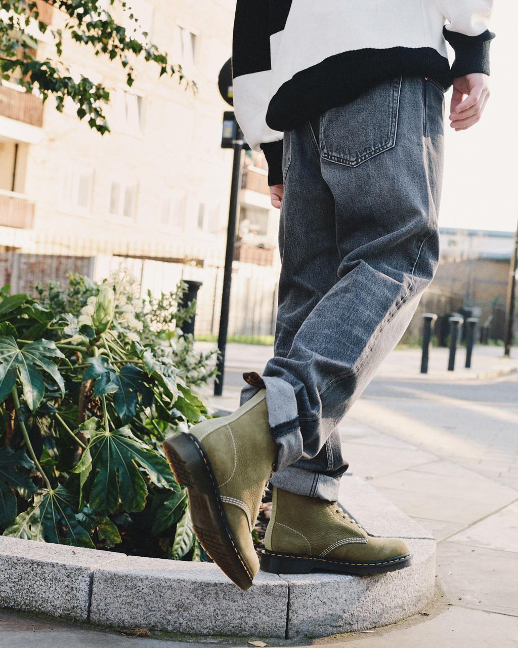 Precio Dr Martens 1460 Tumbled Nubuck Leather Originales Botas con Cordones Hombre Verde Oliva